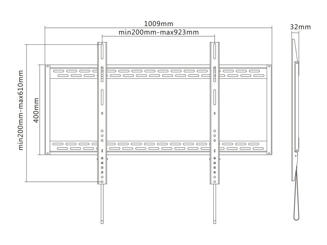 Multibrackets M Universal Wallmount HD 100kg 60"-100" Black Multibrackets M Universal Wallmount HD 100kg 60"-100" Black