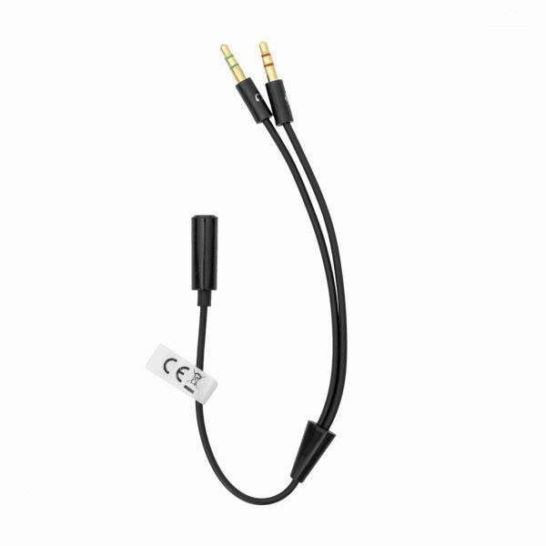 SBOX 35F-2X35M 3.5 mm Female 4-Pin - 2x3.5 mm Male 3-Pin Adapter Black SBOX 35F-2X35M 3.5 mm Female 4-Pin - 2x3.5 mm Male 3-Pin Adapter Black