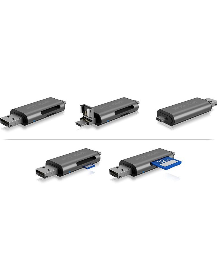 Raidsonic Adapter IcyBox ext. Kartenleser USB/microUSB/USB-C > SD/mSD retail Raidsonic Adapter IcyBox ext. Kartenleser USB/microUSB/USB-C > SD/mSD retail