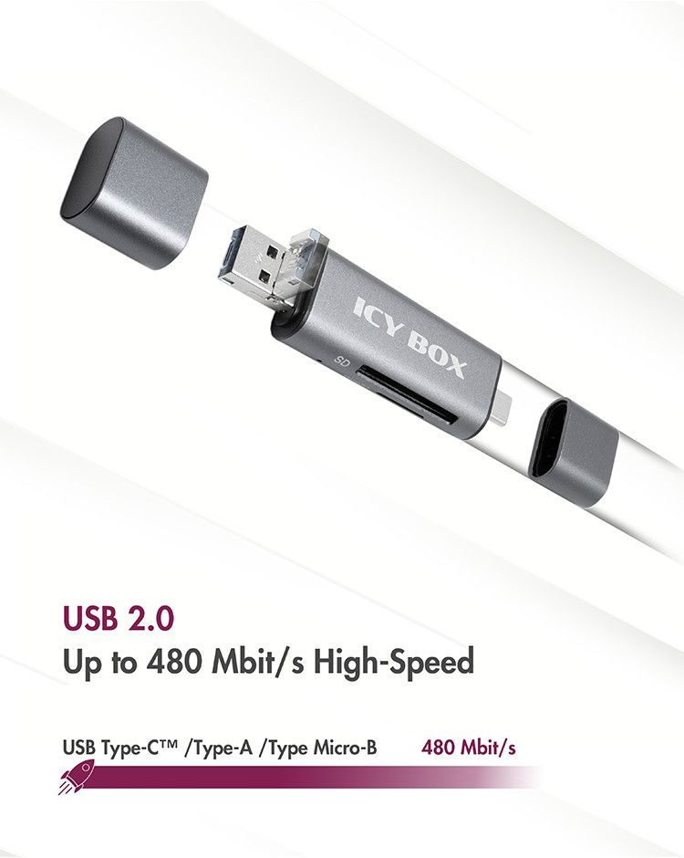 Raidsonic Adapter IcyBox ext. Kartenleser USB/microUSB/USB-C > SD/mSD retail Raidsonic Adapter IcyBox ext. Kartenleser USB/microUSB/USB-C > SD/mSD retail
