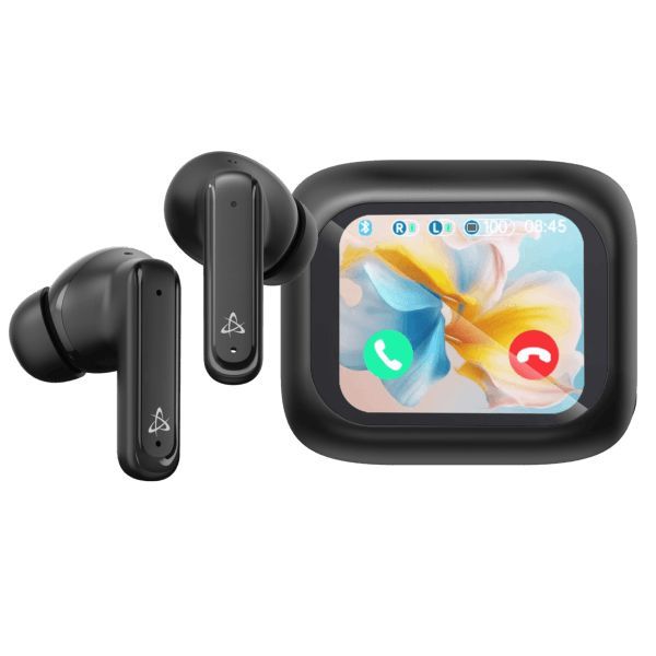 SBOX EB-TWS08 Bluetooth Earphones with ANC Touch Display Black SBOX EB-TWS08 Bluetooth Earphones with ANC Touch Display Black