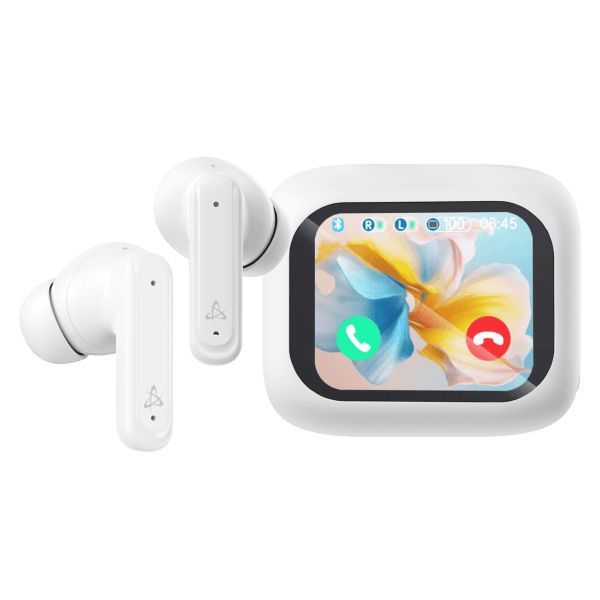 SBOX EB-TWS08 Bluetooth Earphones with ANC Touch Display White SBOX EB-TWS08 Bluetooth Earphones with ANC Touch Display White