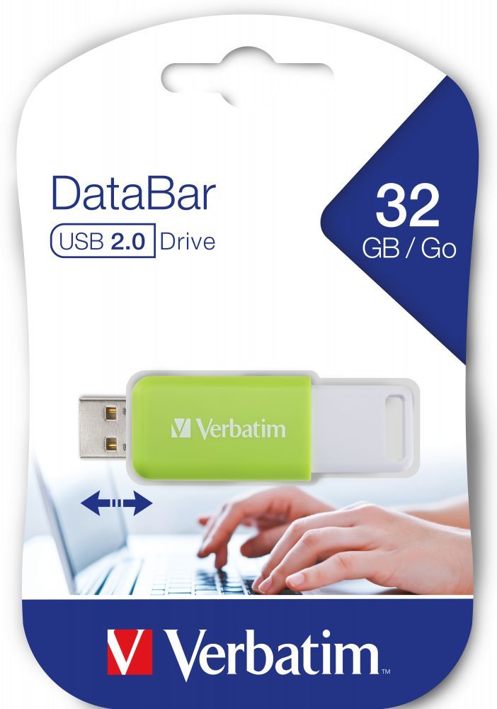 Verbatim 32GB DataBar USB2.0 Green Verbatim 32GB DataBar USB2.0 Green