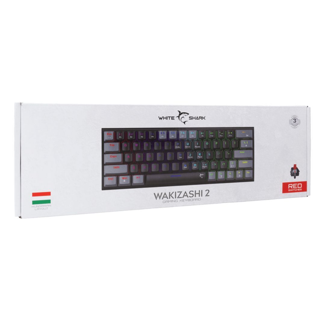 White Shark Wakizashi 2 Red Switches Gaming Keyboard Black/Grey HU