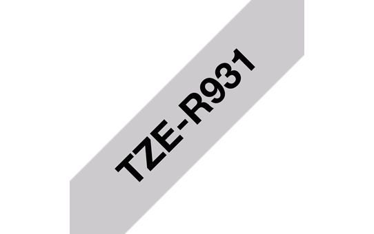 Brother TZe-R931 selyem szövet P-touch szalag (12mm) Black on Silver - 4m Brother TZe-R931 selyem szövet P-touch szalag (12mm) Black on Silver - 4m