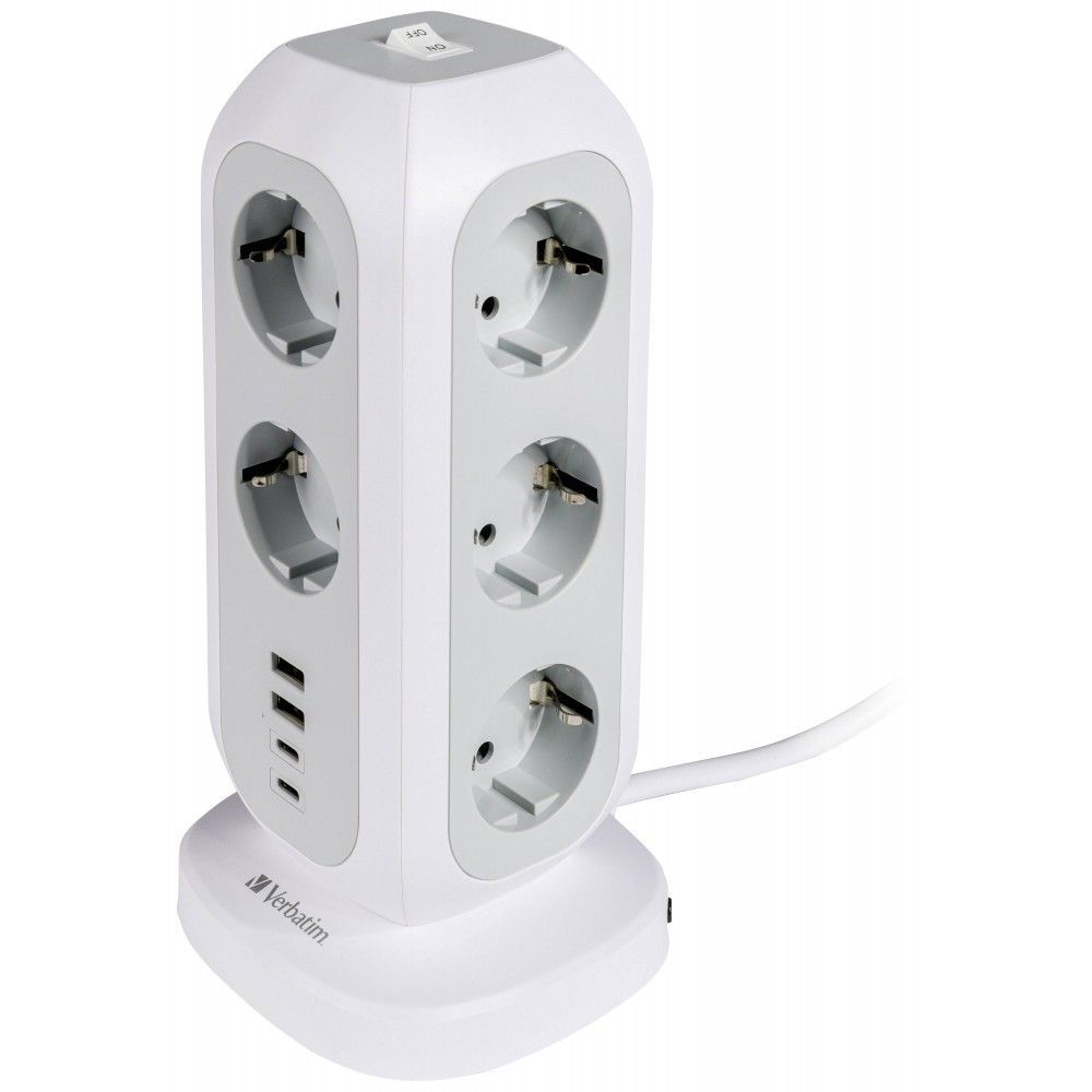 Verbatim EU Multi Plug Power Tower EUPT-01 Túlfeszültségvédő 11DIN White Verbatim EU Multi Plug Power Tower EUPT-01 Túlfeszültségvédő 11DIN White