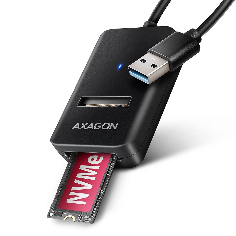 AXAGON ADM2-AM USB-A 10Gbps M.2 NVMe & SATA SSD Adapter AXAGON ADM2-AM USB-A 10Gbps M.2 NVMe & SATA SSD Adapter