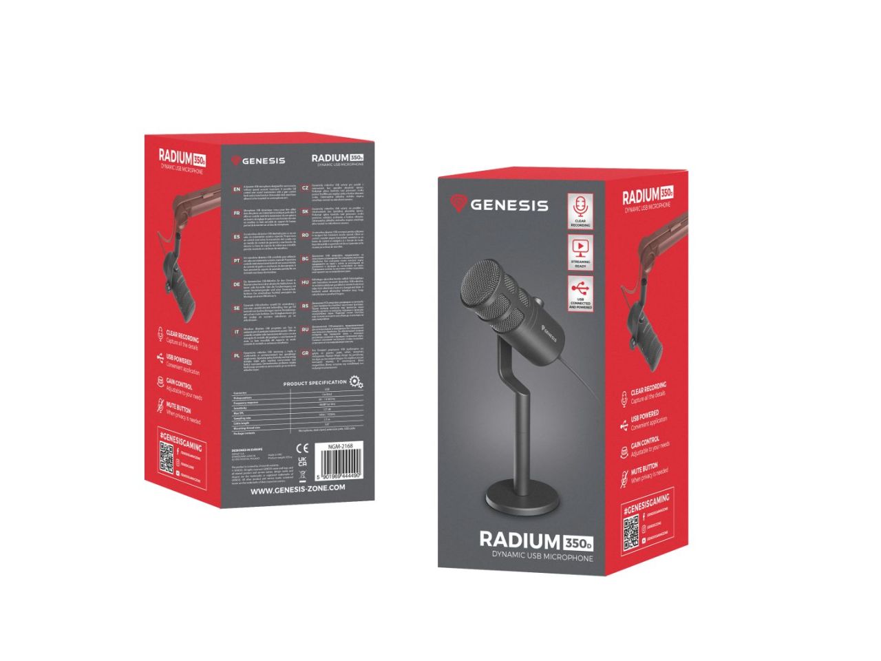 Natec Genesis Radium 350D Gaming microphone Black