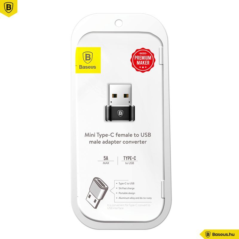 Baseus USB-C USB-A Adapter Black Baseus USB-C USB-A Adapter Black