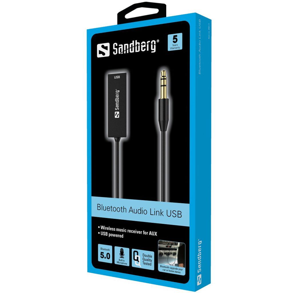 Sandberg Audio Link Bluetooth 5.0 Audio Adapter Black Sandberg Audio Link Bluetooth 5.0 Audio Adapter Black
