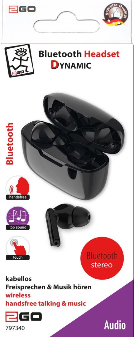 2GO Dynamic Bluetooth Headset Black 2GO Dynamic Bluetooth Headset Black