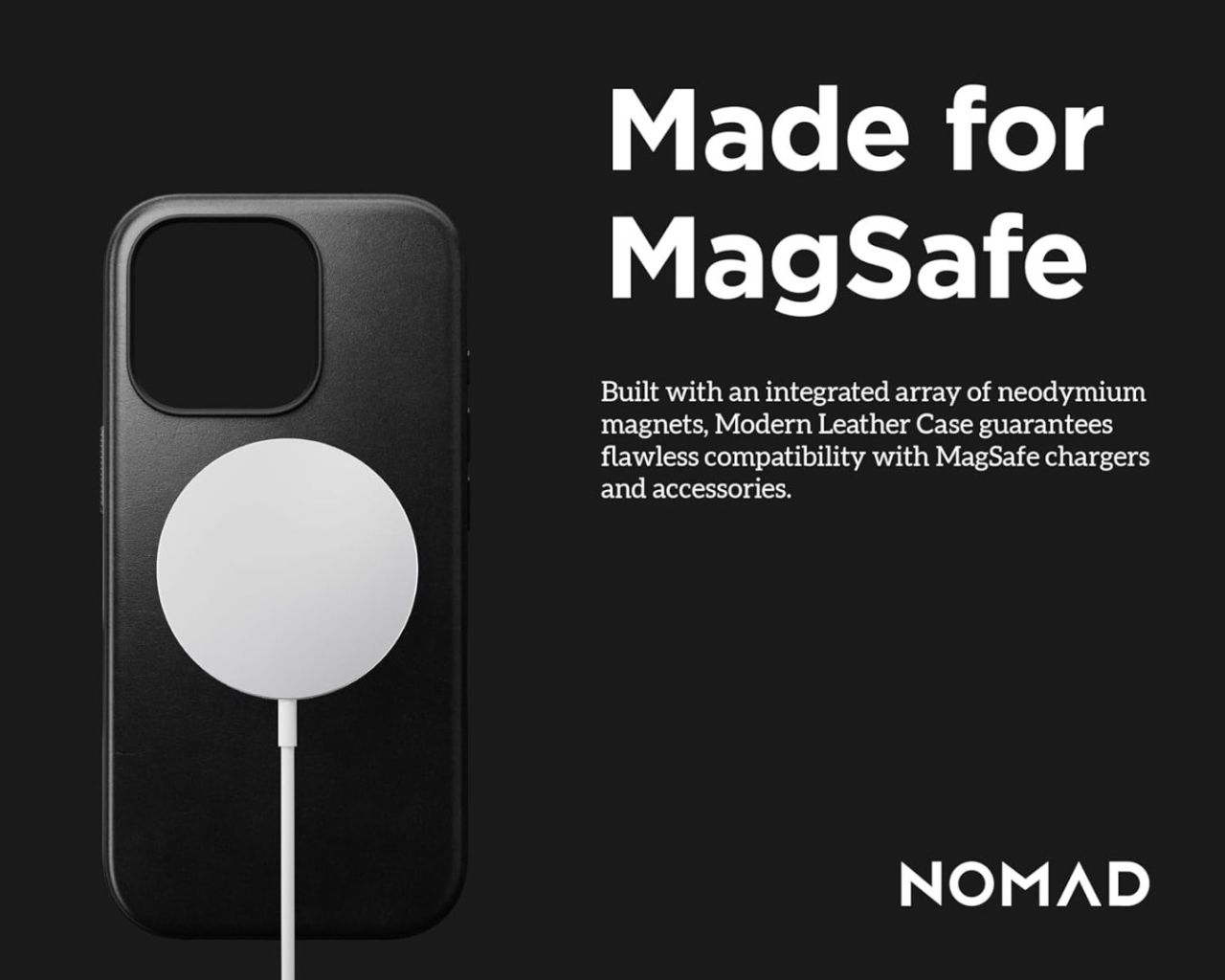 Nomad Modern Leather Horween iPhone 16 Pro Max case Black Nomad Modern Leather Horween iPhone 16 Pro Max case Black