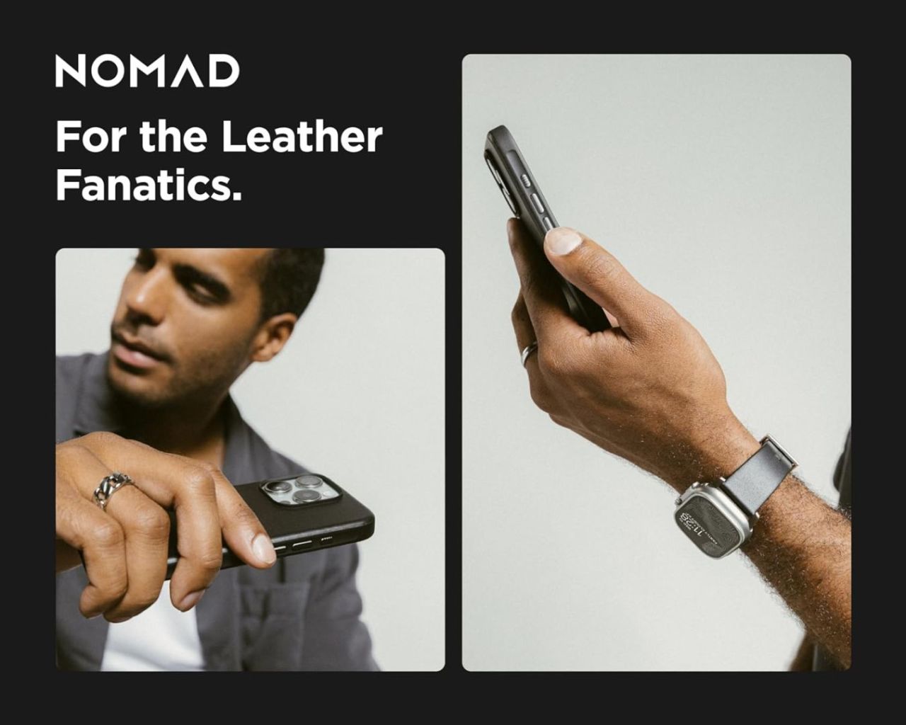 Nomad Modern Leather Horween iPhone 16 Pro Max case Black Nomad Modern Leather Horween iPhone 16 Pro Max case Black