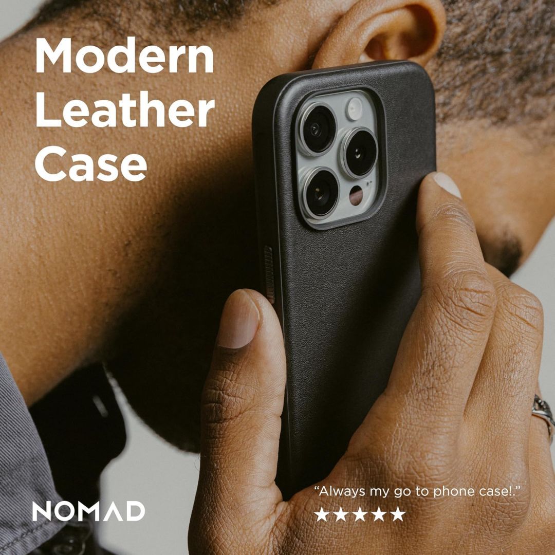 Nomad Modern Leather Horween iPhone 16 Pro Max case Black Nomad Modern Leather Horween iPhone 16 Pro Max case Black