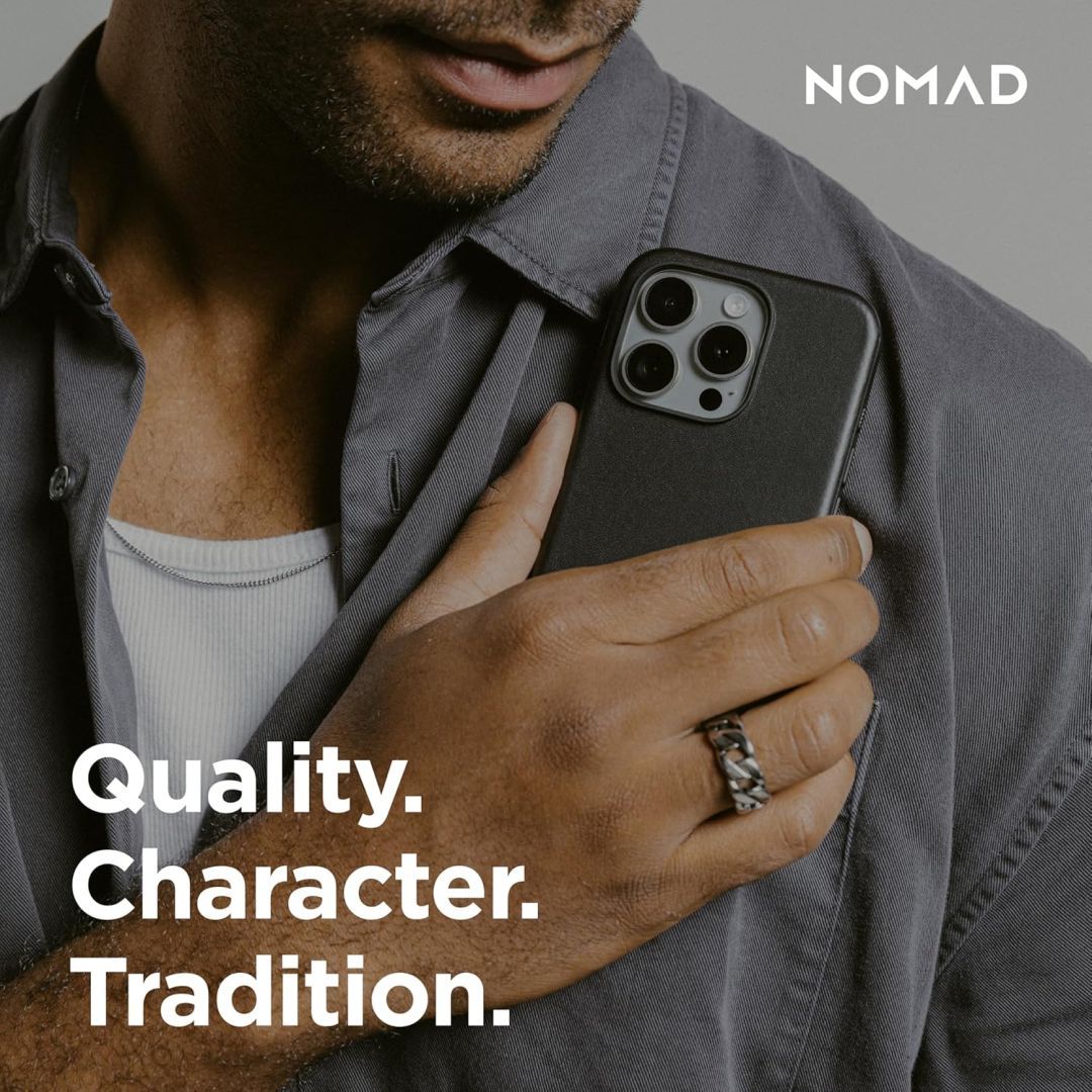 Nomad Modern Leather Horween iPhone 16 Pro Max case Black Nomad Modern Leather Horween iPhone 16 Pro Max case Black