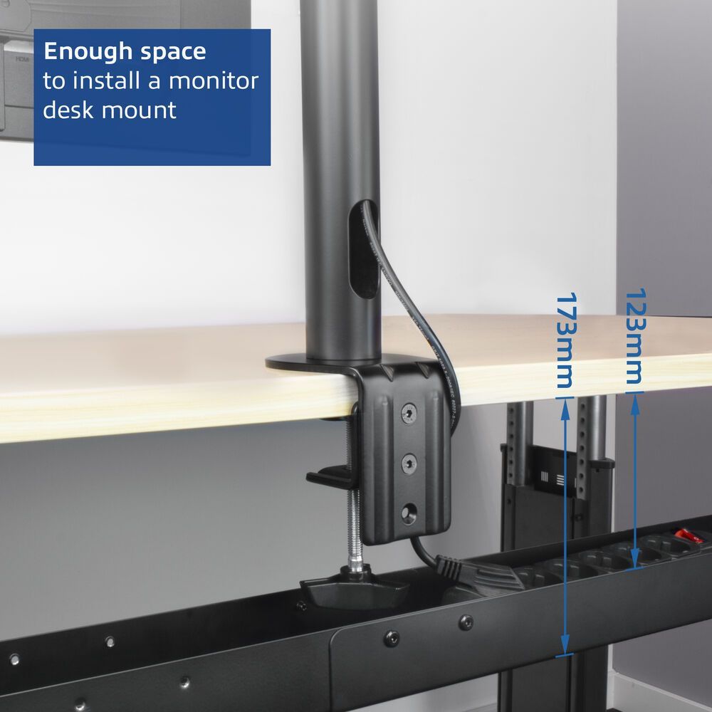 ACT AC8376 Under Desk Extendable Cable Management Tray with Clamp Mount