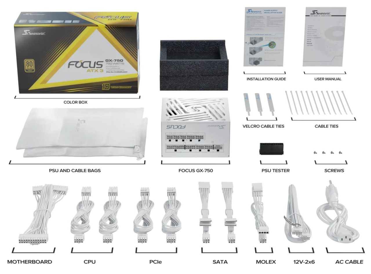 Seasonic 750W 80+ Gold Focus GX White Edition