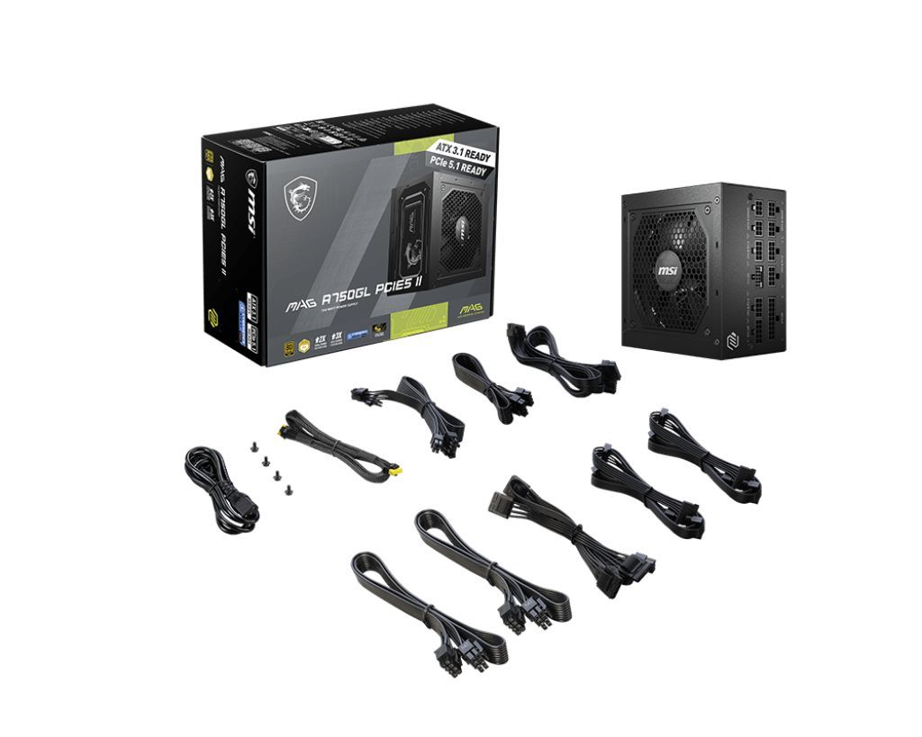 Msi 750W 80+ Gold MAG A750GL PCIE5 II Msi 750W 80+ Gold MAG A750GL PCIE5 II