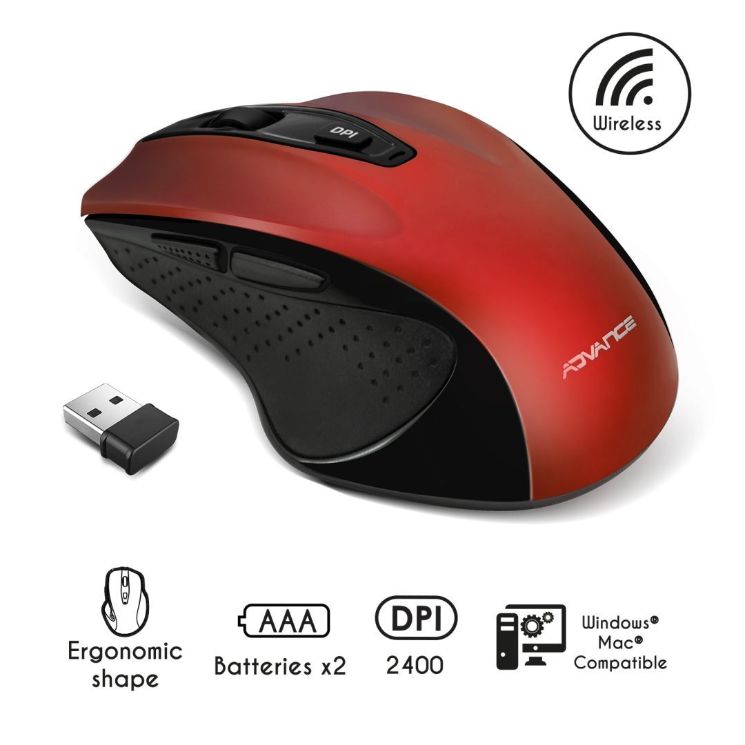 Advance Shape 6D Wireless Mouse Red Advance Shape 6D Wireless Mouse Red