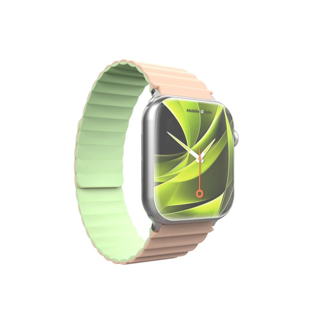 Mobile Origin Magnetic Watch Strap II Apple Watch 49mm/46mm/45mm/44mm Pink/Light Green
