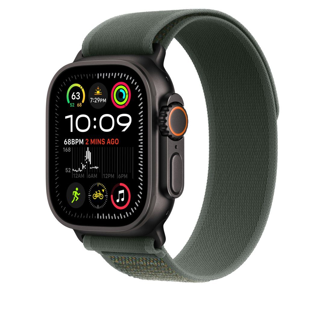 Apple Watch 49mm Trail Loop Green Black Titanium Finish S/M Apple Watch 49mm Trail Loop Green Black Titanium Finish S/M