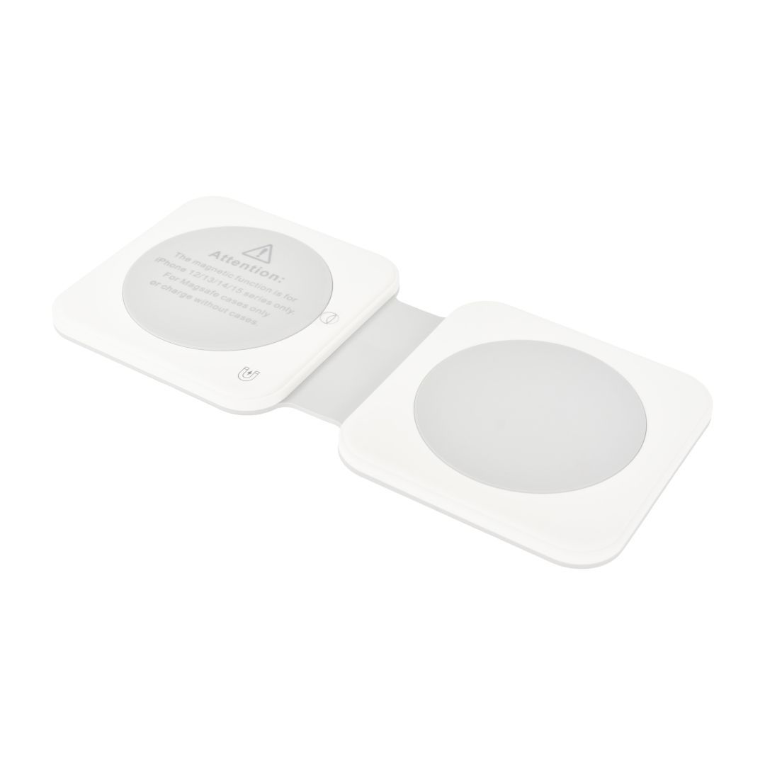 Dviced 2-in-1 Foldable Magnetic Wireless charger White Dviced 2-in-1 Foldable Magnetic Wireless charger White