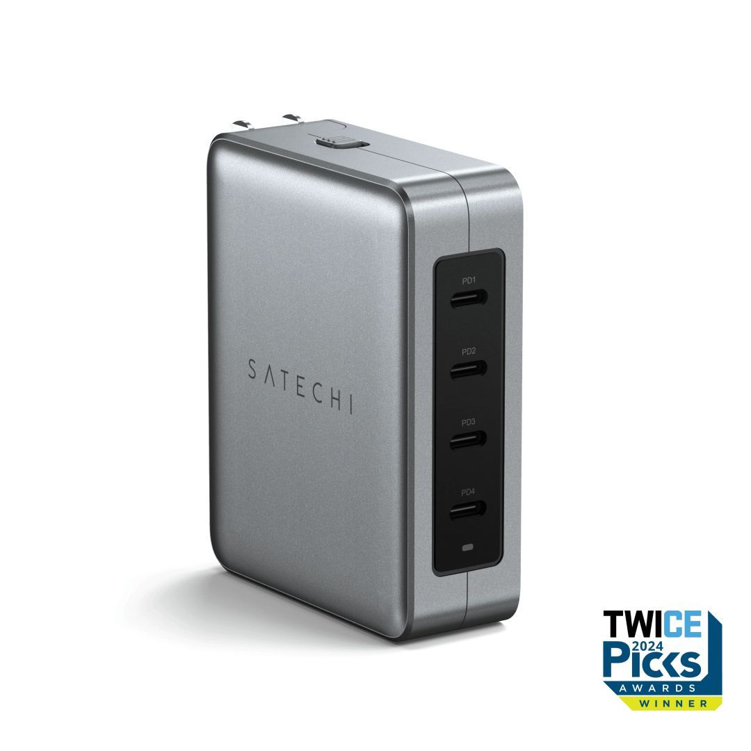 Satechi 145W USB-C 4-Port GaN Travel Charger Space Grey Satechi 145W USB-C 4-Port GaN Travel Charger Space Grey