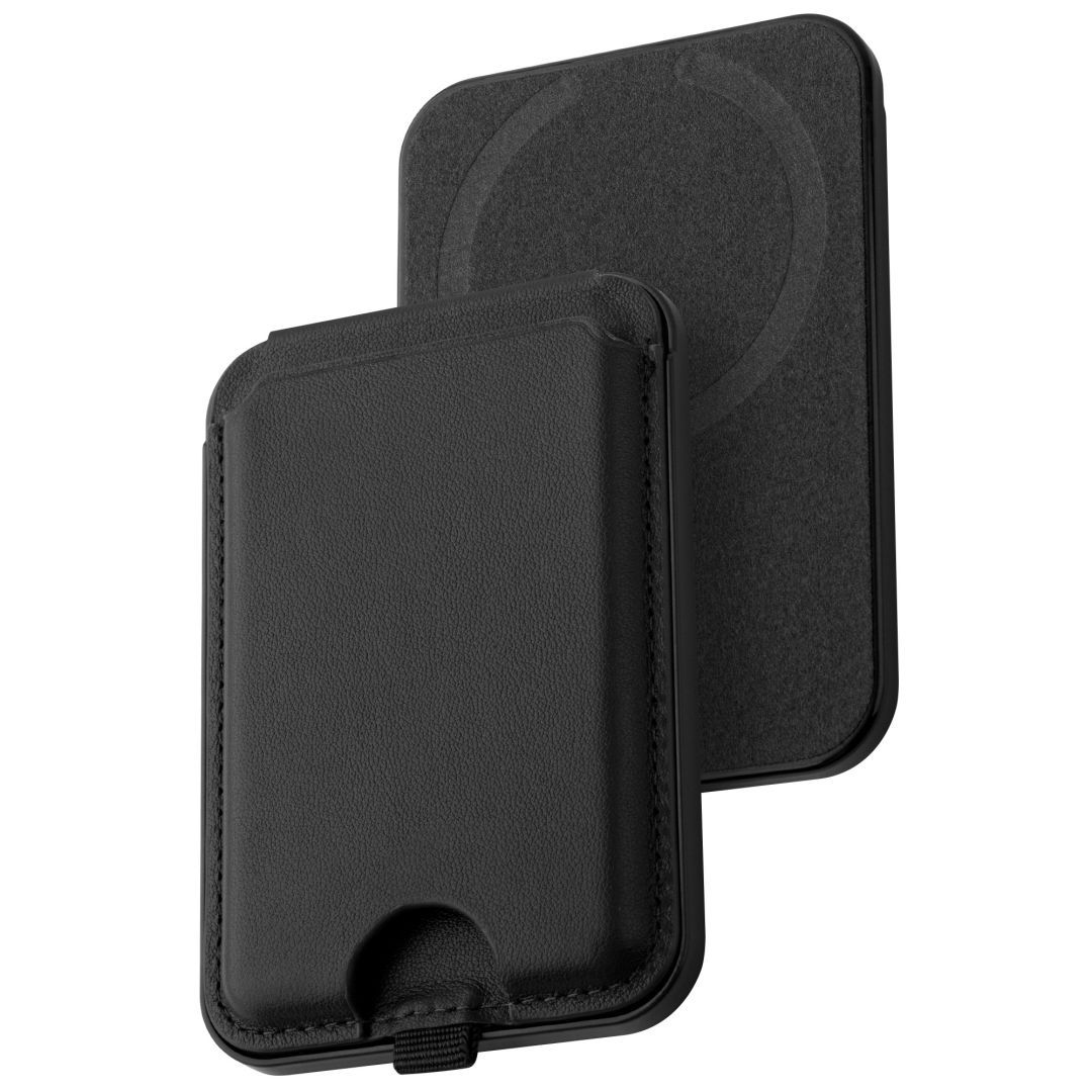 Dviced Leather magsafe foldable cardholder and stand Black Dviced Leather magsafe foldable cardholder and stand Black