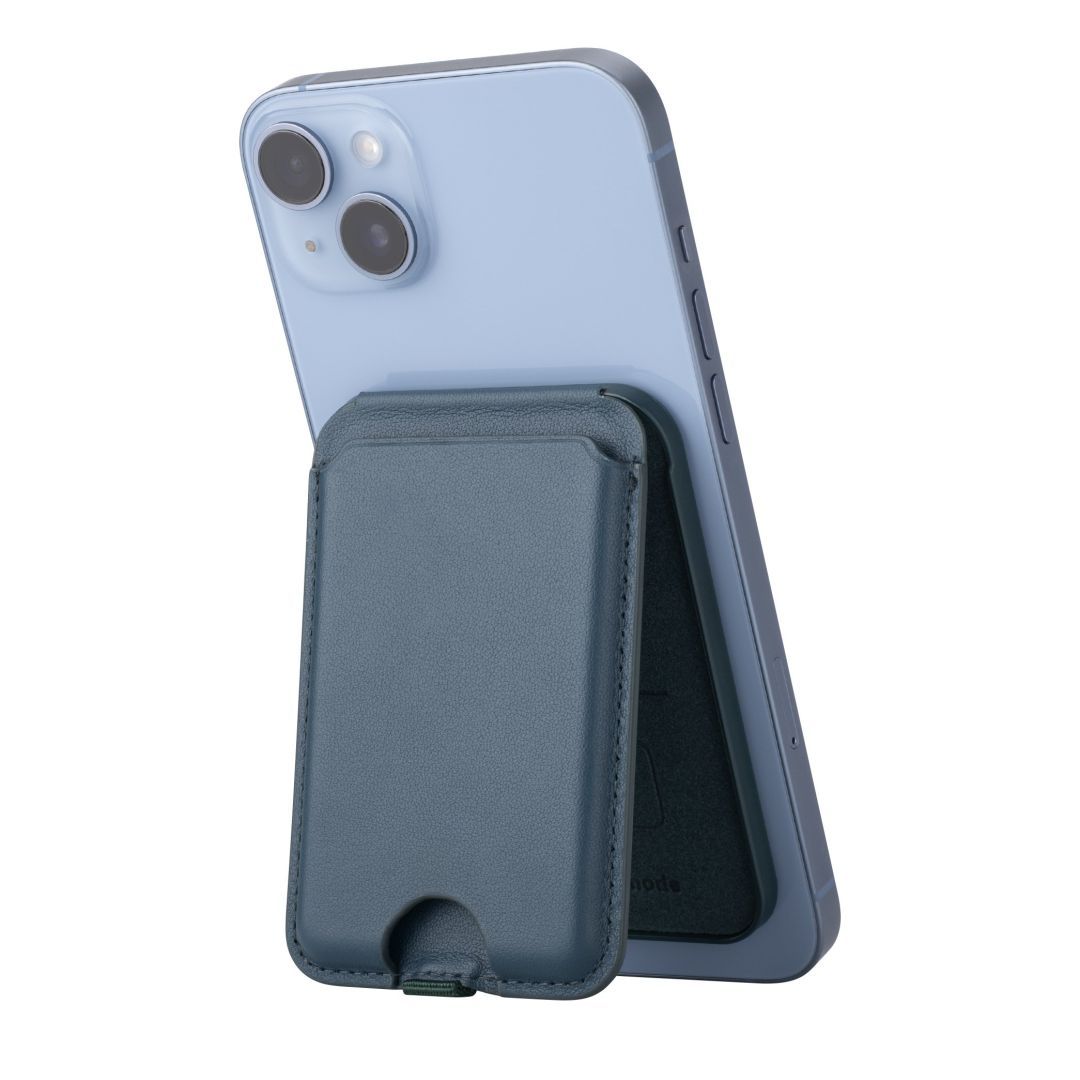 Dviced Leather magsafe foldable cardholder and stand Blue Dviced Leather magsafe foldable cardholder and stand Blue