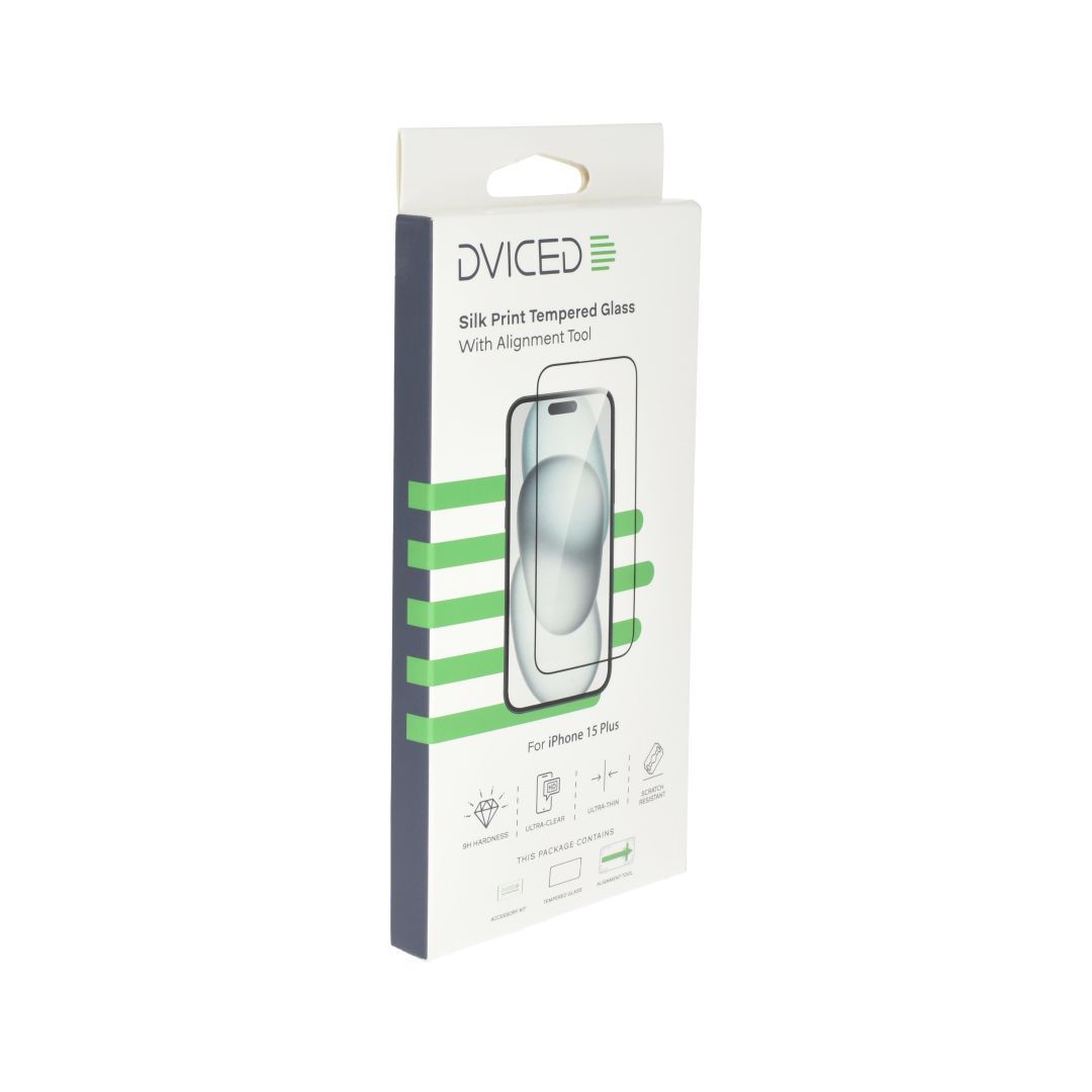 Dviced iPhone 15 Plus Screen Protector with Applicator Silk Print Dviced iPhone 15 Plus Screen Protector with Applicator Silk Print
