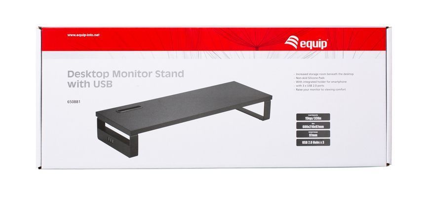 EQuip Desktop Monitor Stand with USB Black EQuip Desktop Monitor Stand with USB Black