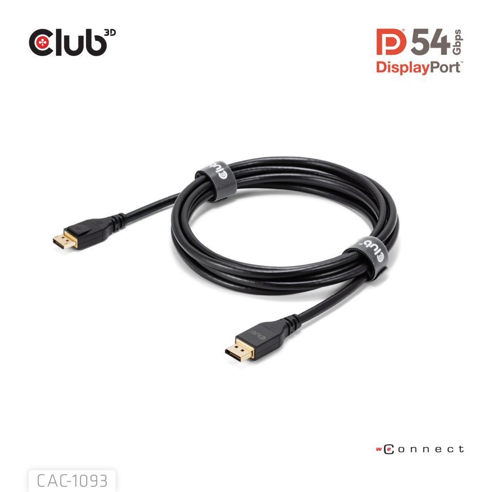 Club3D DisplayPort 2.1 DP54 VESA Certified Cable 8K120Hz 3m Black Club3D DisplayPort 2.1 DP54 VESA Certified Cable 8K120Hz 3m Black