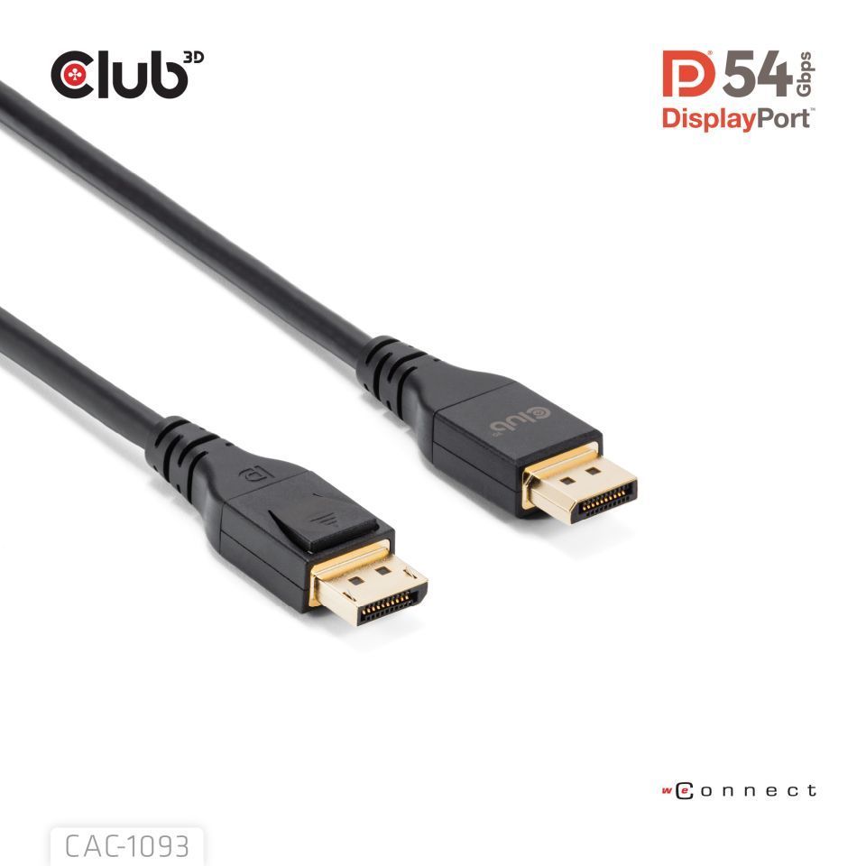 Club3D DisplayPort 2.1 DP54 VESA Certified Cable 8K120Hz 3m Black Club3D DisplayPort 2.1 DP54 VESA Certified Cable 8K120Hz 3m Black
