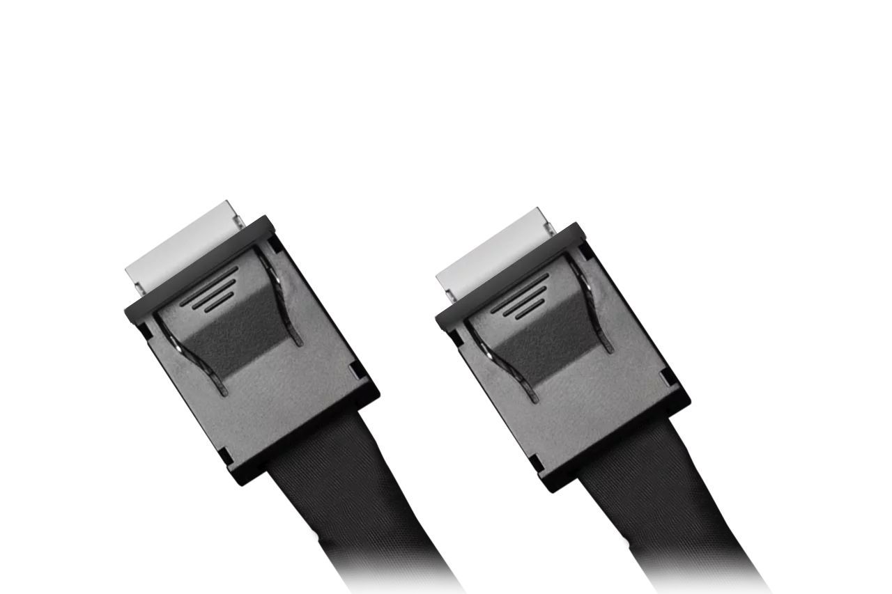 IcyDock MB302L-B MCIO 8i SFF-TA-1016 to 2x Oculink 4i SFF-8611 Cable 0,5m Black IcyDock MB302L-B MCIO 8i SFF-TA-1016 to 2x Oculink 4i SFF-8611 Cable 0,5m Black