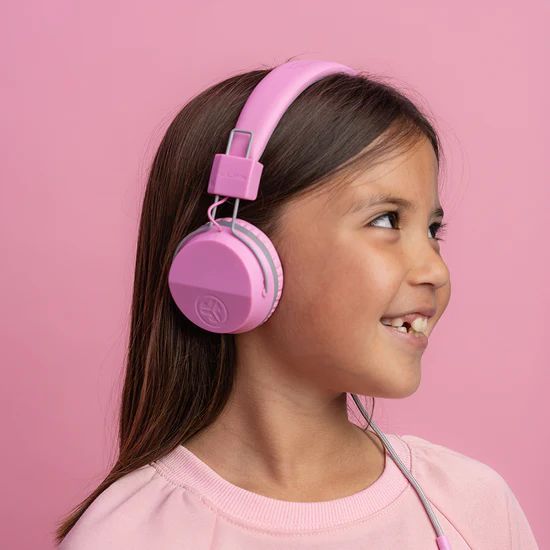 JLab JBuddies Studio On-Ear Kids Wired Headphones Pink/Grey JLab JBuddies Studio On-Ear Kids Wired Headphones Pink/Grey