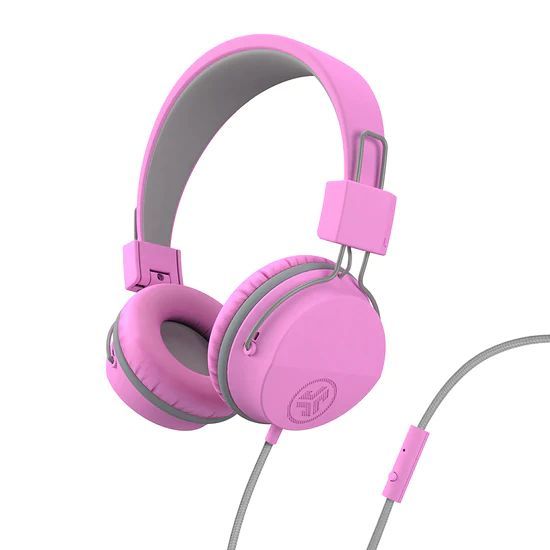 JLab JBuddies Studio On-Ear Kids Wired Headphones Pink/Grey JLab JBuddies Studio On-Ear Kids Wired Headphones Pink/Grey