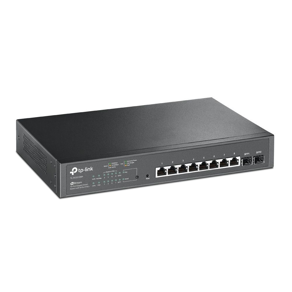 TP-Link TL-SG2210MP JetStream 10-Port Gigabit Smart Switch with 8-Port PoE+ TP-Link TL-SG2210MP JetStream 10-Port Gigabit Smart Switch with 8-Port PoE+