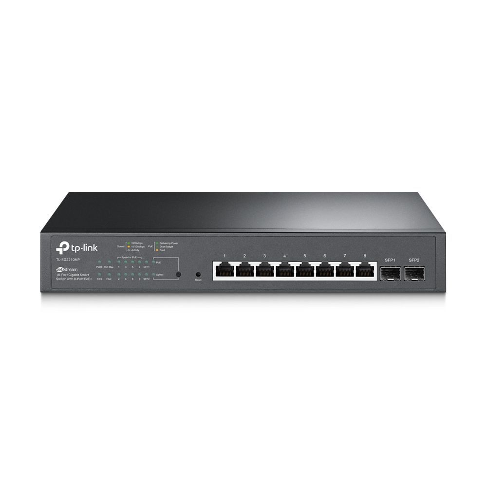 TP-Link TL-SG2210MP JetStream 10-Port Gigabit Smart Switch with 8-Port PoE+ TP-Link TL-SG2210MP JetStream 10-Port Gigabit Smart Switch with 8-Port PoE+