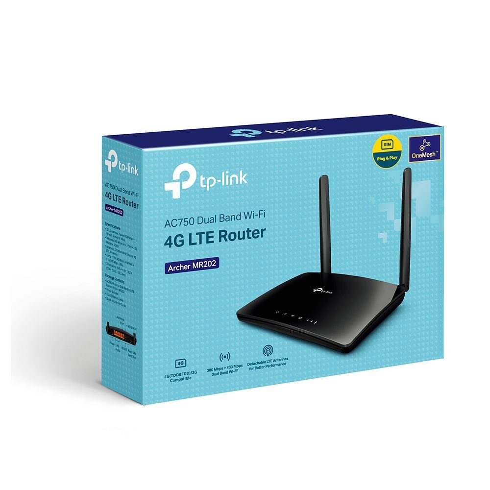 TP-Link Archer MR202 AC750 Wireless Dual Band 4G LTE Router TP-Link Archer MR202 AC750 Wireless Dual Band 4G LTE Router