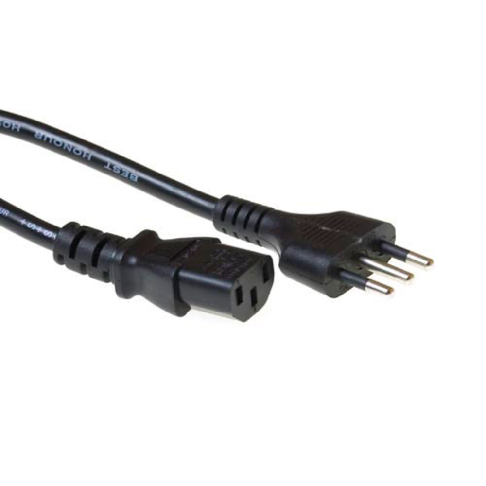 ACT AK5446 Powercord Italian plug - C13 1,8m Black ACT AK5446 Powercord Italian plug - C13 1,8m Black