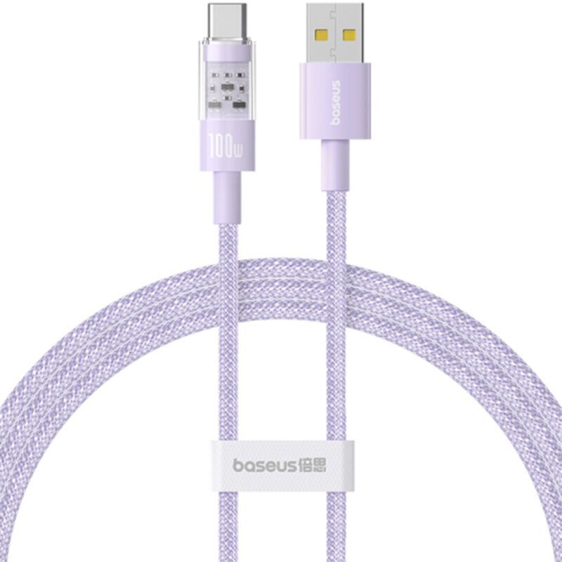 Baseus Gem USB A to USB C 100W fast charging cable 1m Purple Baseus Gem USB A to USB C 100W fast charging cable 1m Purple