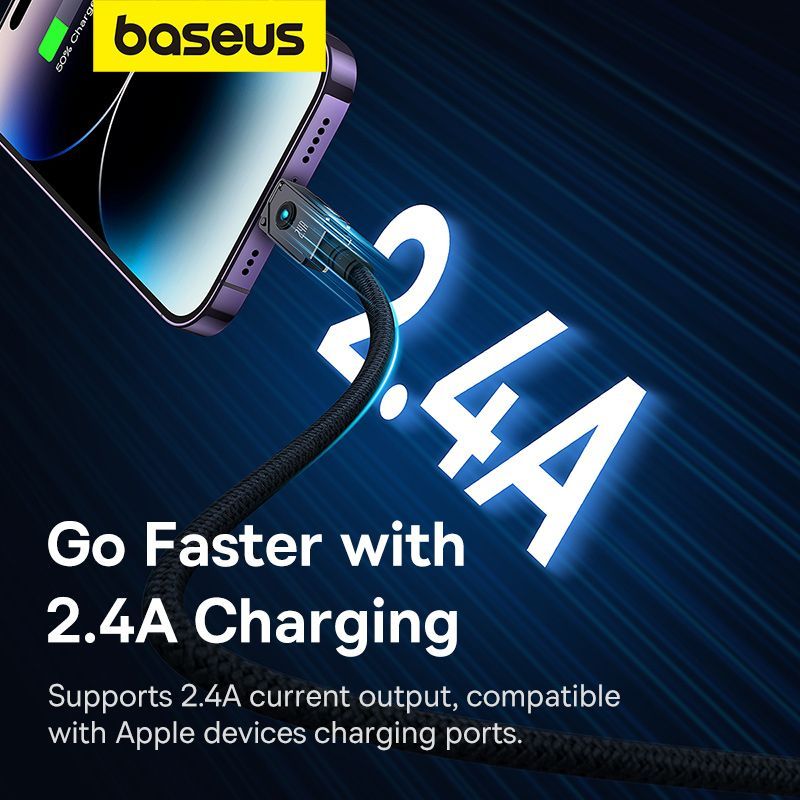 Baseus Unbreakable Series 2.4A USB to Lightning Fast Charging Data cable 2m Black Baseus Unbreakable Series 2.4A USB to Lightning Fast Charging Data cable 2m Black