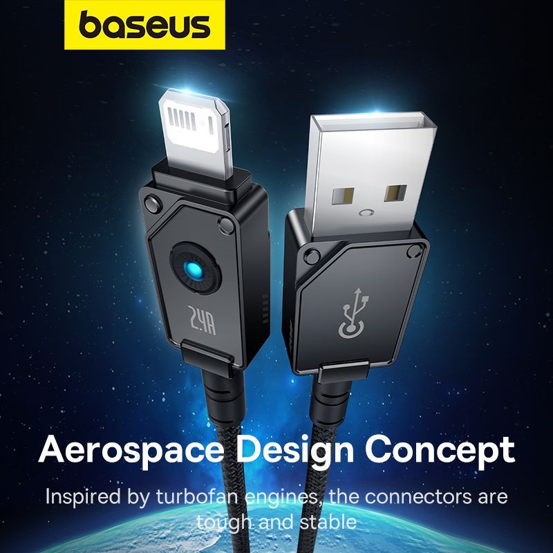 Baseus Unbreakable Series 2.4A USB to Lightning Fast Charging Data cable 2m Black Baseus Unbreakable Series 2.4A USB to Lightning Fast Charging Data cable 2m Black