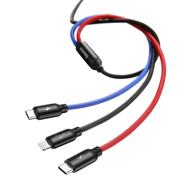 Baseus 3 in 1 USB Cable 1,2m Black Baseus 3 in 1 USB Cable 1,2m Black