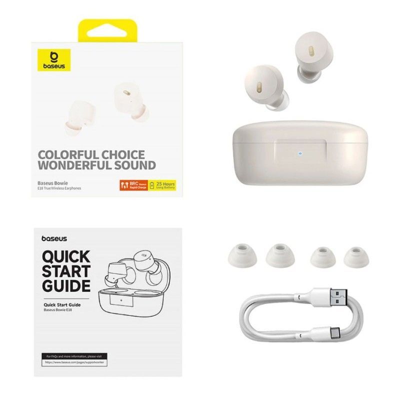 Baseus Bowie E18 Bluetooth Headset White