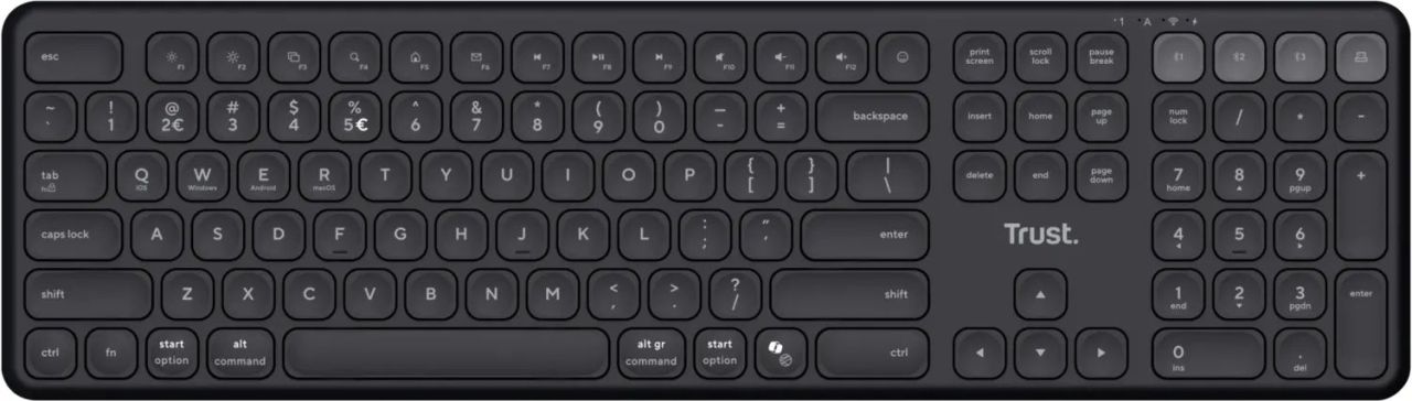 Trust Vaiya Wireless Keyboard Black US Trust Vaiya Wireless Keyboard Black US