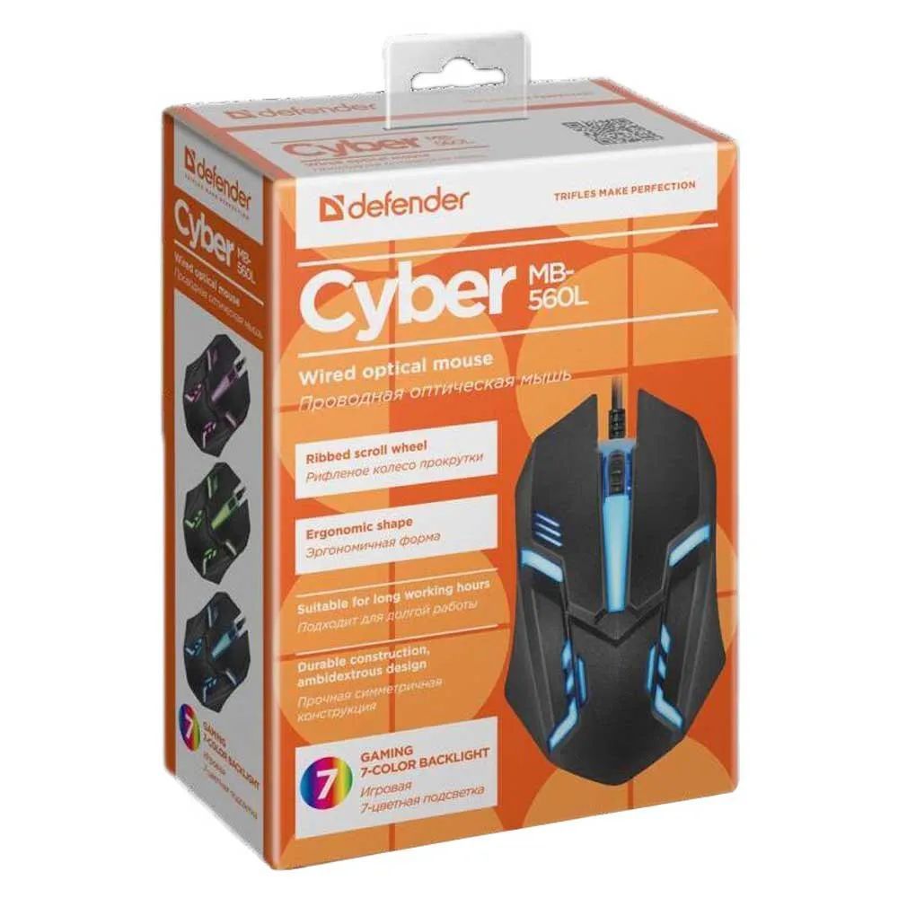 Defender Cyber MB-560L RGB Gaming Mouse Black Defender Cyber MB-560L RGB Gaming Mouse Black