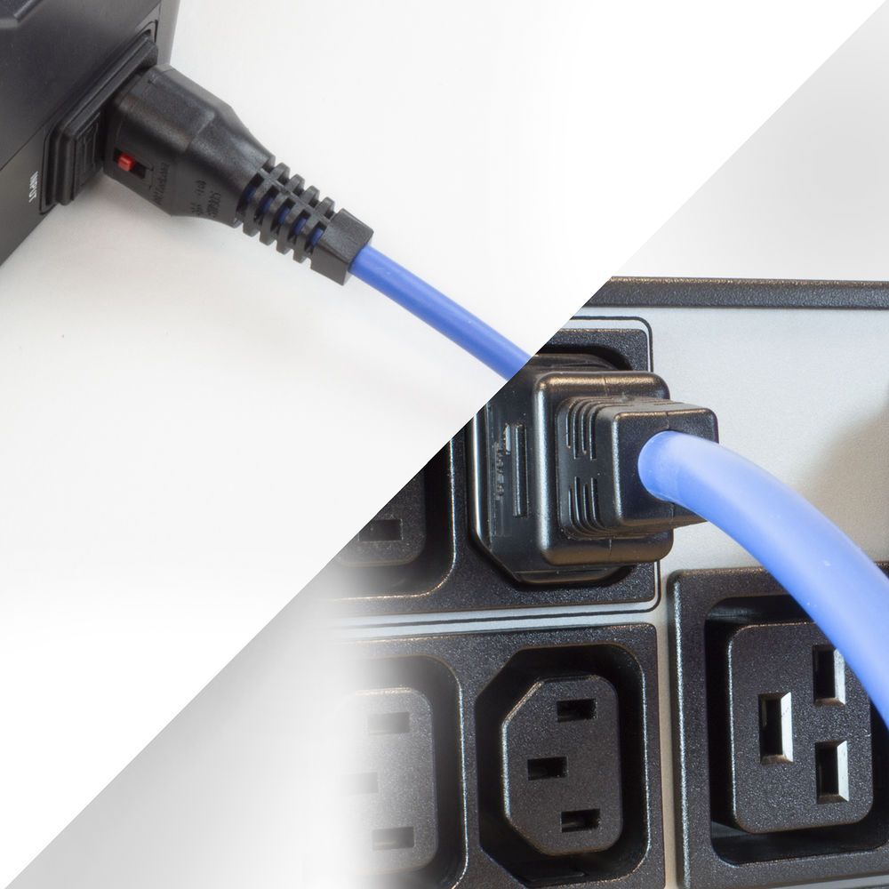 ACT Powercord C13 IEC Lock - C14 2m Blue ACT Powercord C13 IEC Lock - C14 2m Blue