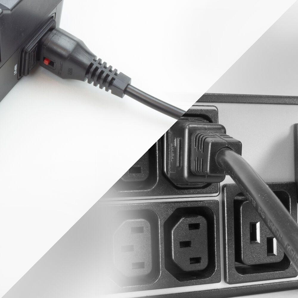 ACT Powercord C13 IEC Lock - C14 2m Black 5-Pack