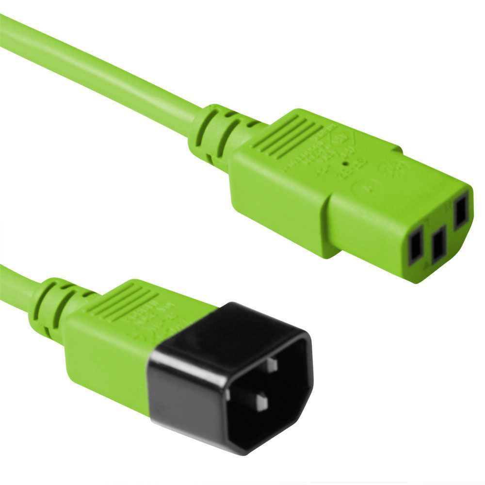 ACT Powercord C13 - C14 1,2m Green ACT Powercord C13 - C14 1,2m Green